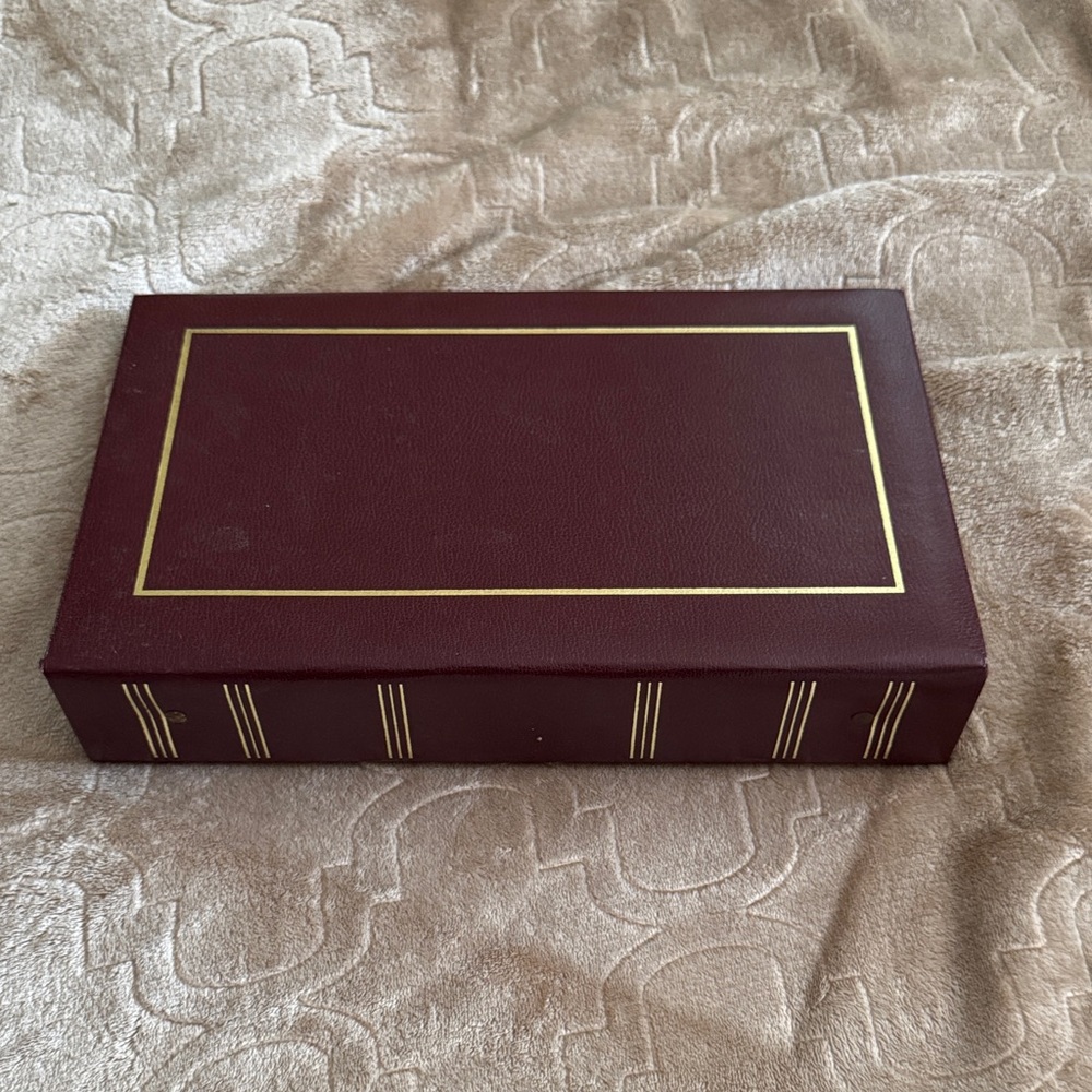 Vintage Holson Genuine Leather photo album Elegant Burgundy & Gold Book